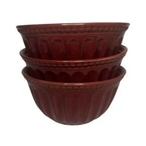 Homestead By At Home America Red Cereal Bowls 5” 3 BowlsGREAT CONDITION!